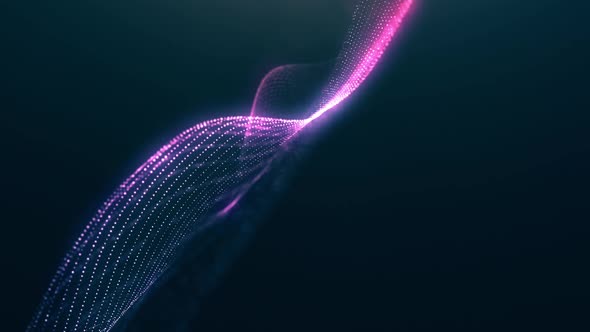 Colorful glow light wave particles background