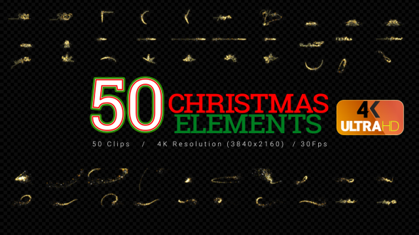 Christmas Elements - 50Clips 4K