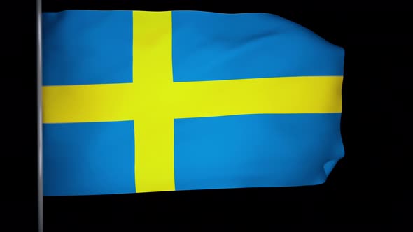 Sweden Flag Animation 4k
