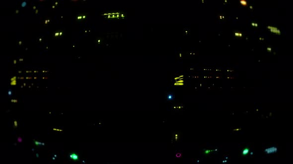 Flickering Lights of a Server Room with Computers