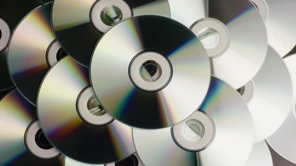 Rotating shot of compact discs alt