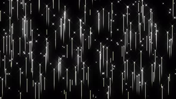 Animated Flying White Shining Lines on a Black Background