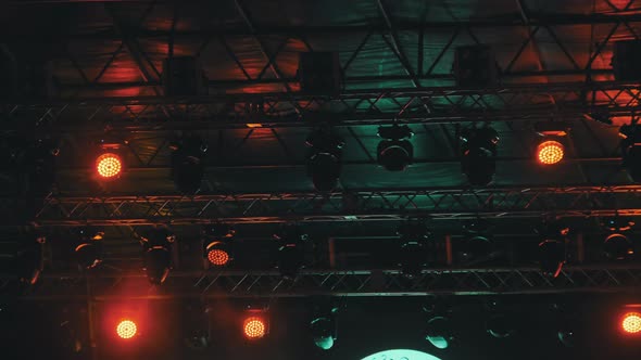 Stage Multi-colored Lighting. Concert Lights. Lighting Effects on Concert Stage alt