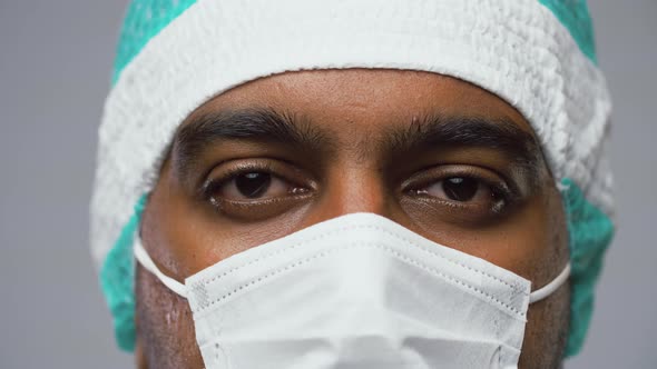 Face of Doctor or Surgeon in Protective Mask alt
