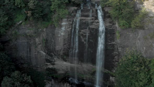 High Waterfall in Forest