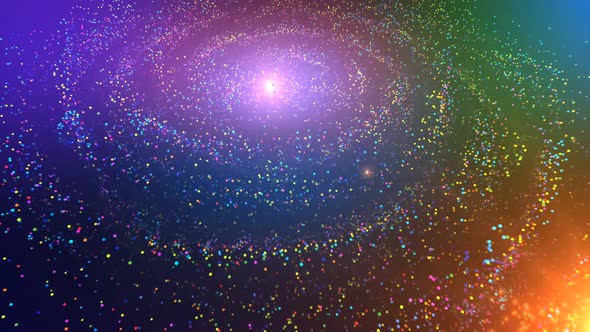 Particle Spiral Morphing Colors Moving Loop Background alt