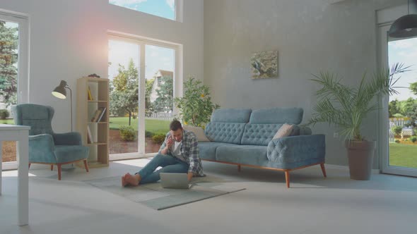 Cheerful man talking on mobile