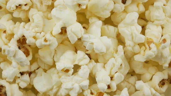 Pile of popcorn closeup macro shot