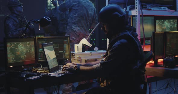 Soldier Working on a Laptop alt
