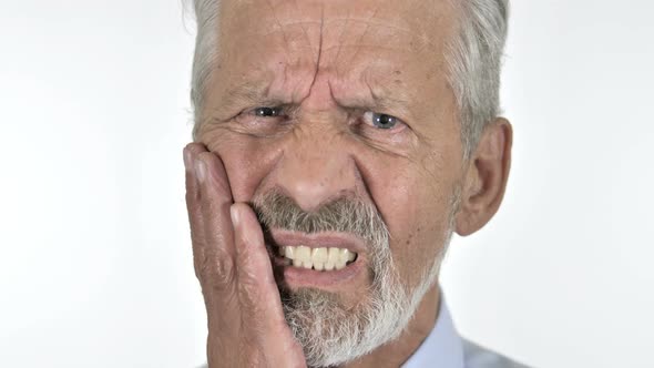 Close up of Old Man with Toothache alt