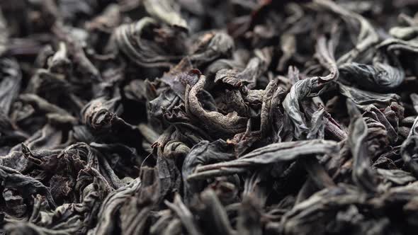 A Lot Of Dry Black Tea Leaves Are Crumbled, Making Tea