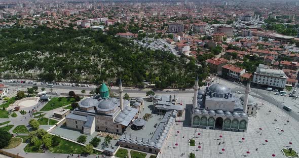 City And Mosque Aerial View