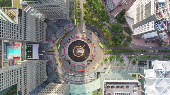 Aerial Top view Fountain of Wealth at Suntec city in Singapore,