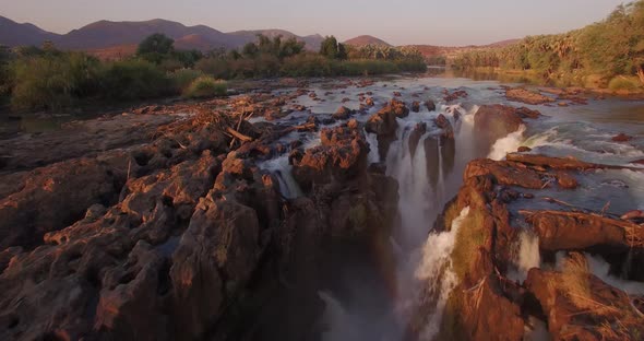 Waterfall on a Rocky Outcrop