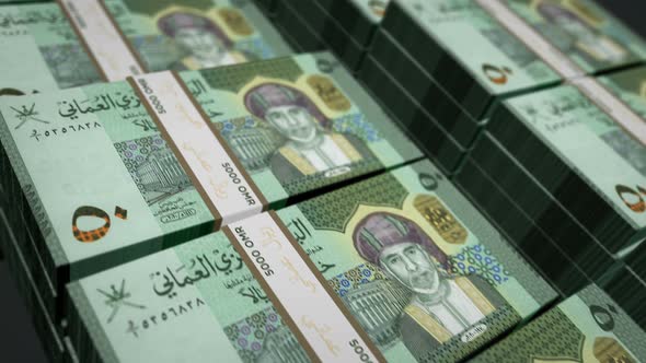 Oman Rial money banknotes pack seamless loop alt