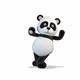 Panda Leans On An Object And Talks About It on White Background - VideoHive Item for Sale