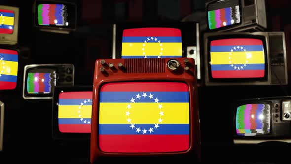 Flag of Loja Province, Ecuador, on Retro TVs.