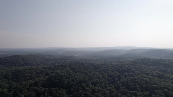 Arial drone view, flying over Garden of the Gods, Southern Illinois alt
