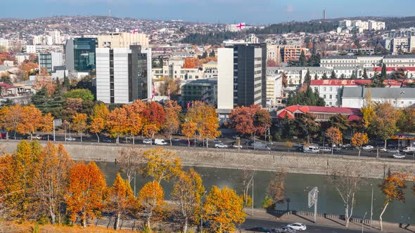 Timelapse shooting of Ministry Of Defence Of Georgia. Tbilisi. Georgia 2019 alt