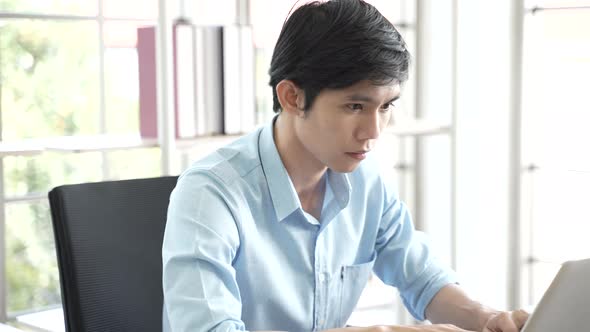 young business worker are serious working online with laptop computer device