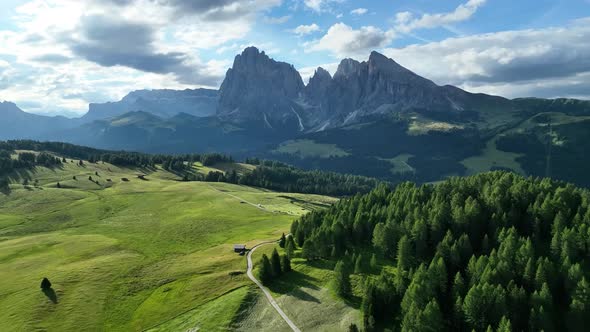 Beautiful summer day in the Dolomites mountains alt