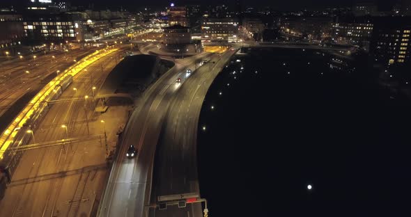 Stockholm Aerial at Night