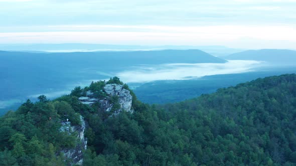 Big Schloss and Trout Run Valley - Virginia - Dawn - Aerial alt