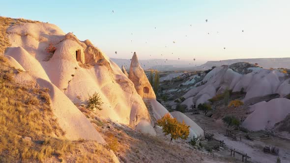 Rock Formations in White Valley Cappadocia Turkey alt