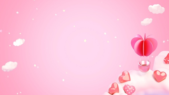 Heart Shaped Hot Air Balloon Background alt