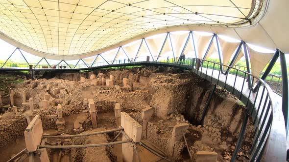 Gobeklitepe panaromic view. Gobeklitepe is an archaeological excavation site which is located near S alt
