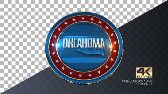 Oklahoma United States of America State Map with Flag 4K alt