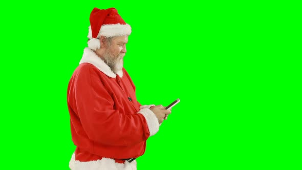 Santa claus using mobile phone alt