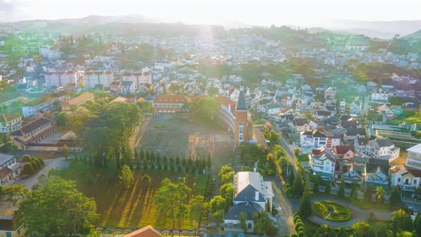 4K Hyper Lapse city on the hill, Da Lat, VietNam