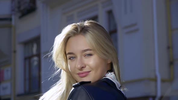 Beautiful Girl in the City Street alt