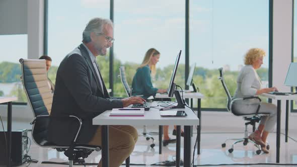 Businessman having videocall alt