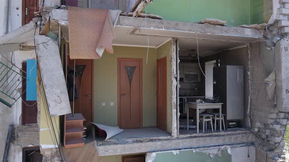 Ruined Residential Building in Borodyanka Kyiv Region Ukraine alt