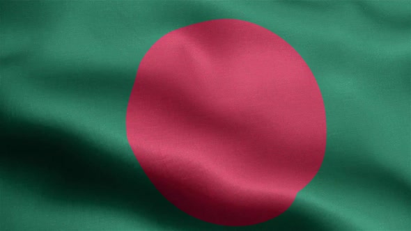 Bangladesh Flag Seamless Closeup Waving Animation alt