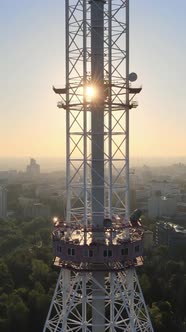 TV Tower in the Morning at Dawn in Kyiv Ukraine alt