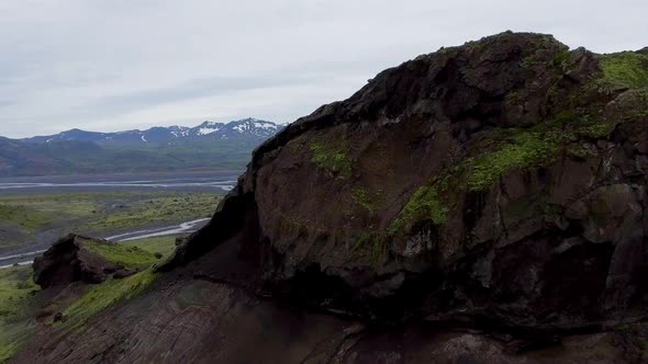 The Landscape of Thorsmork in Highland of Iceland From Drone Aerial View alt