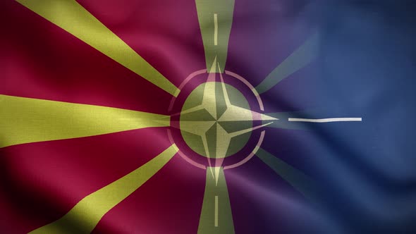 Nato Macedonia North Flag Loop Background 4K