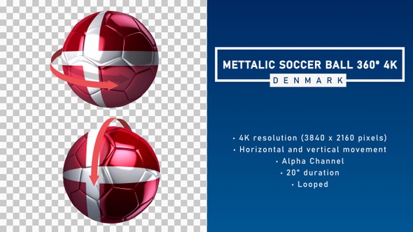 Metallic Soccer Ball 360º 4K - Denmark