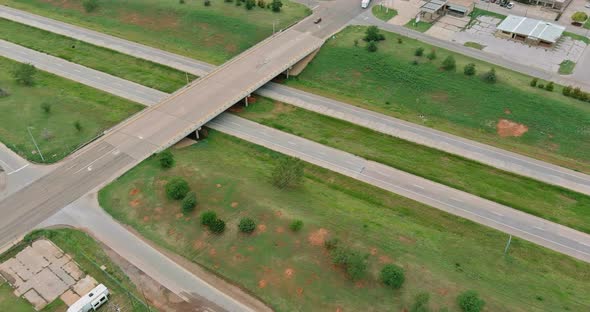 Panorama Aerial View of Small Town Near Road Highway Located in Central America alt
