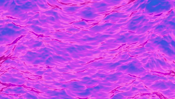 Red and blue ocean waves. Looped animation