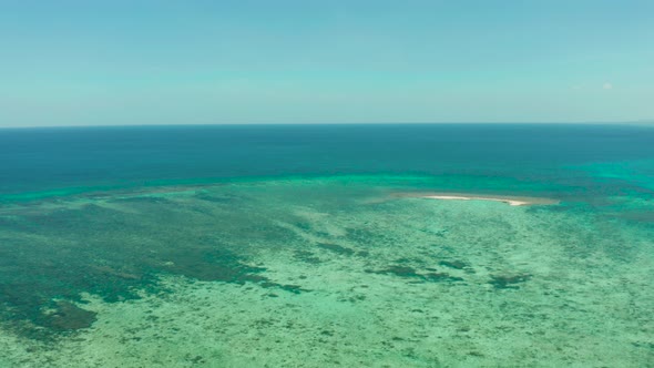 Sandy Beach on a Coral Reef. Balabac, Palawan, Philippines. alt