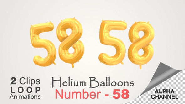 Celebration Helium Balloons With Number – 58