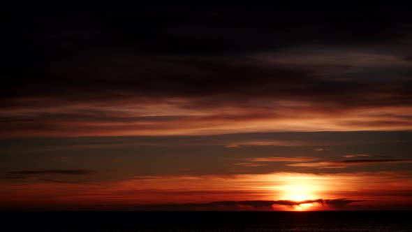 Sunrise over Sea. Timelapse
