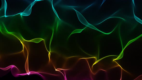 Cyan Green Pink Red Yellow Color Gradient Background Line Wave Animation alt