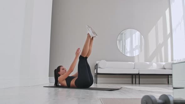 Lifting Body for Abs Exercise with Legs Raised in Flat Light alt