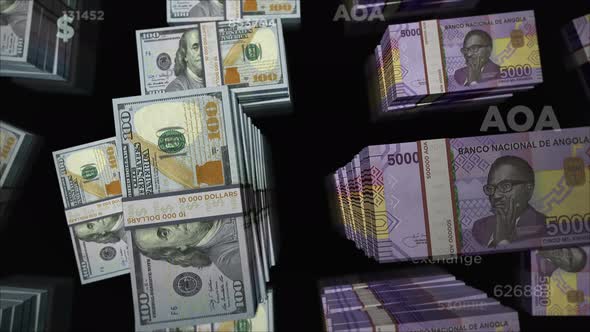 US Dollar and Angola Kwanza money exchange loop alt