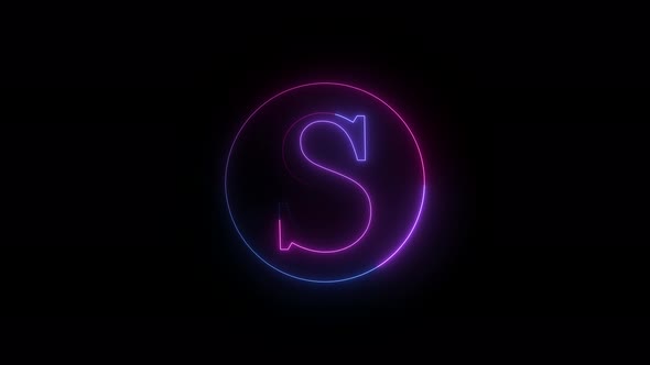 Blue pink Neon S Letter Intro Animation alt